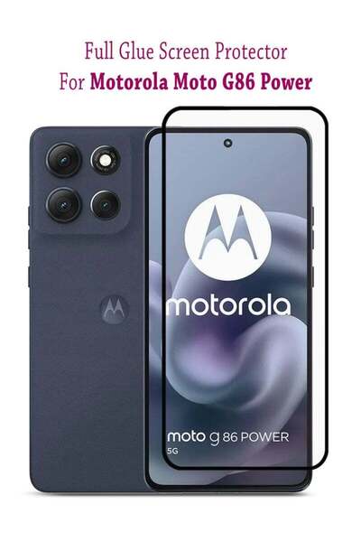 Generic واقي شاشة من الزجاج المقوى لهاتف موتورولا موتو جي 86 باور - أسود
