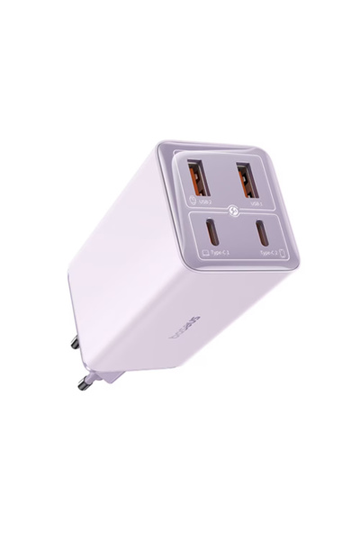 Baseus Θήκη 2x USB, 2x Type-C, 100W + Καλώδιο Type-C, 100W, 20V, 5A, 1m - GaN6 Pro Μωβ