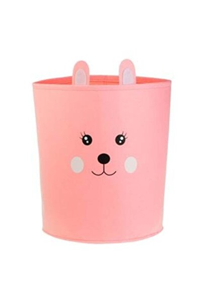 Tessari Felt Laundry Basket Pink Bear for Kids 30 x 40 cm