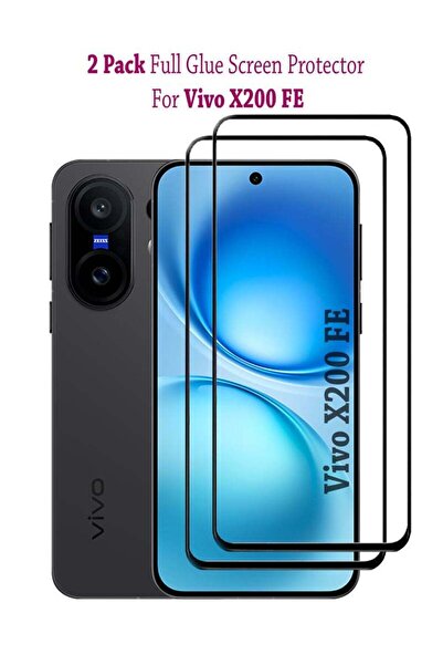 Generic عبوة من قطعتين من واقي شاشة زجاجي مقوى لهاتف فيفو X200 FE - أسود