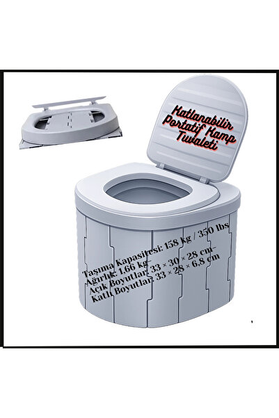 Uygunayakala Uyguna-Yakala Gri - Katlanabilir Portatif Kamp Tuvaleti - MLZ.361