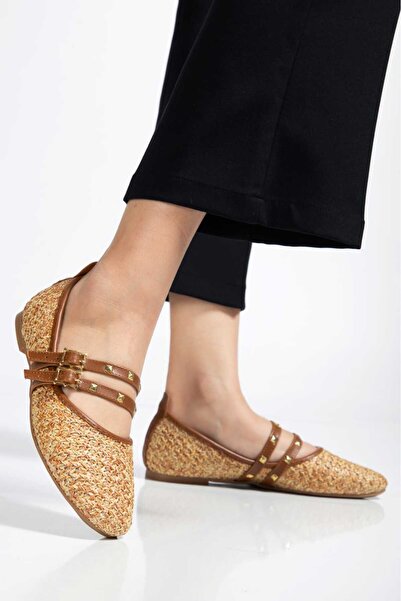 SEDRİK New Season Double-Strap Buckle Straw Detail Lightweight Soundless Ever...