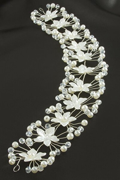 Bijuteri Net Daisy Pearl Crystal Hair Accessory