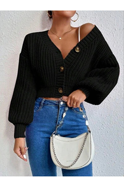 PEYORA Women's Knitwear Buttoned Cardigan