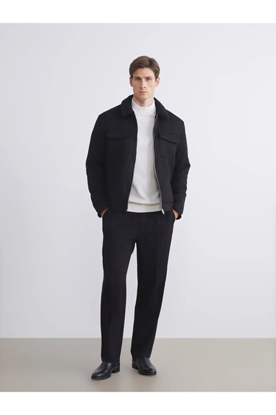 LC Waikiki Slim Fit Shirt Collar Suede Men's Coat