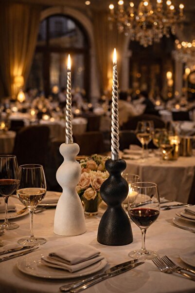 Ada candle Dekoratif Yilbaşı Özel Tasarim 2 Li Metalik Renk Üst Kalite Burgul...