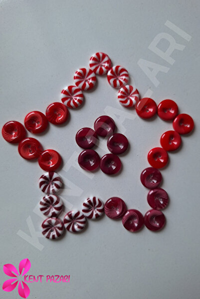 Kent Pazarı Baby Vest-Jacket Button 6 Colors 30 Pieces 14 mm