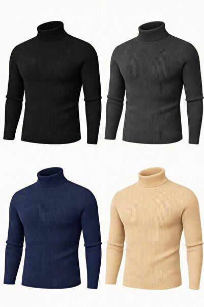 ANATOLIATEKSTILE 🧶 Set 4 bucati Maletă bărbătească slim fit bumbac – elegantă, călduroasă și confortabilă