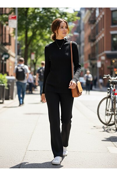 Cataleya Fashion Maleta damă din tricot cu guler înalt