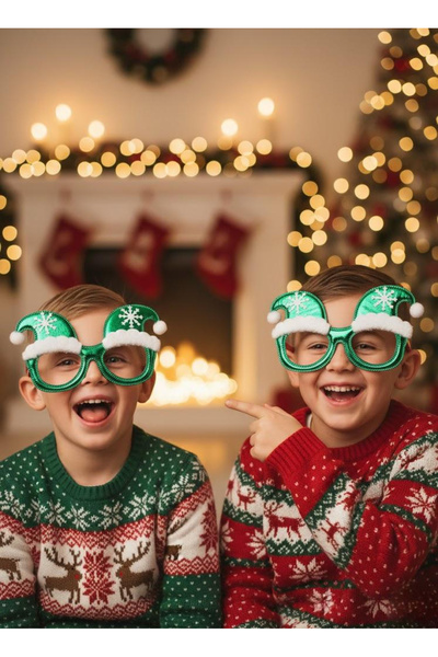 Kokoş Parti Yılbaşı Temalı Lüx Parti Gözlüğü Yeni Yıl Gözlük Noel Aksesuarı Y...