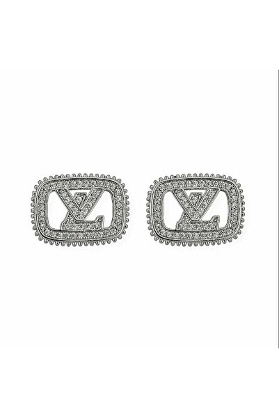 neslyaccessories Lv Silver Stone Earrings