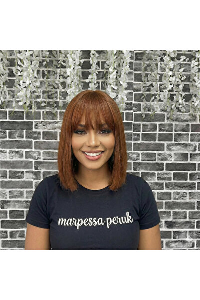 Marpessa Kısa Küt Perçemli Fiber Sentetik Peruk Luxway Serisi