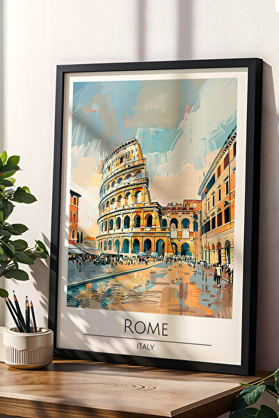 e2nova İtalya Roma Duvar Tablosu – Kolezyum Temalı Modern Salon Duvar Dekoru,...