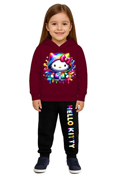 SEDİRLİ Hello Kity με τύπωμα Παιδικό Σετ Φούτερ 3 Νήματα Σετ επένδυση fleece ...