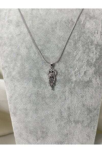 divakse Steel Necklace with Jellyfish Figure in Silver