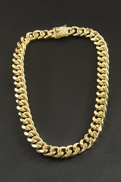 nolva قلادة فاخرة من الفولاذ مع سلسلة سميكة مرصعة بأحجار الزركون