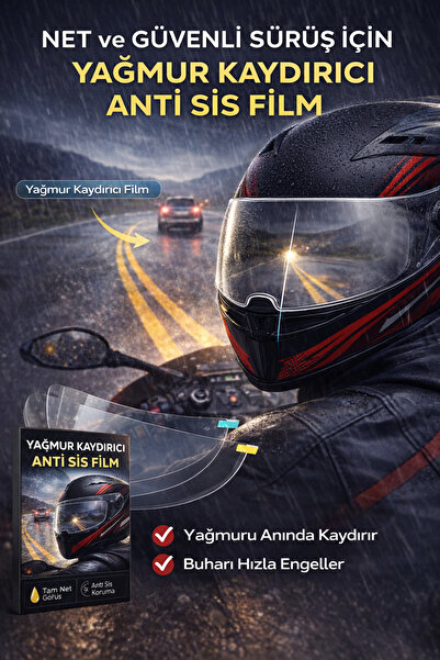 TOYFEST Motosiklet Kaskı Yağmur Kaydırıcı Film – Anti Sis Şeffaf Vizör Cam Koruyucu