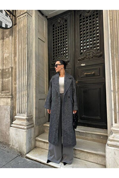 LUJJE Houndstooth Long Stamp Coat