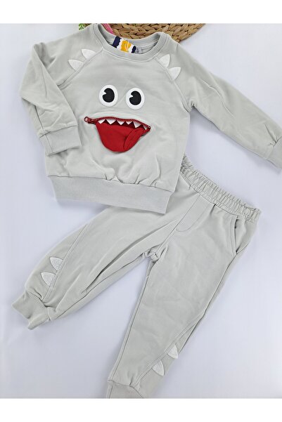 Butik طقم بدلة رياضية للأولاد مكون من قطعتين 2 Thread Sha مبطن بالصوف çi فليس...