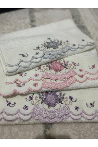 Nurpak ANALI KIZLI BAMBU 3D İŞLEMELİ HAVLU 30x50 (6 Adet)