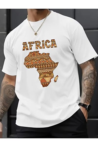 LELVANİ تي شيرت بأكمام قصيرة من أفريقيا مطبوع