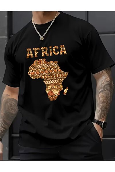 LELVANİ تي شيرت بأكمام قصيرة من أفريقيا مطبوع