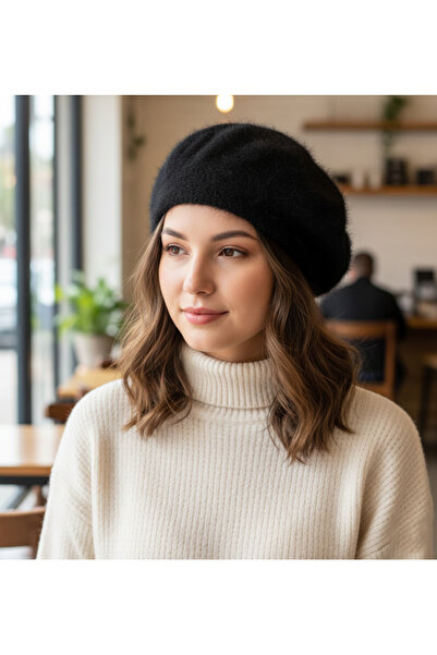 derikem French Feather Plush Painter Beret Women's Hat