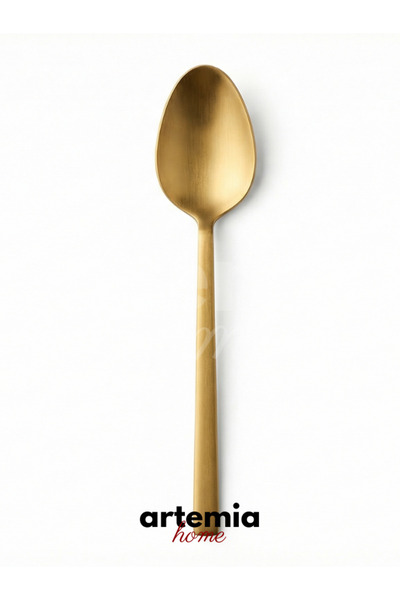 Artemia Home Eterno Mat Gold Tatlı Kaşığı 6’lı | Modern Sofralar İçin Gold Tatlı Kaşığı
