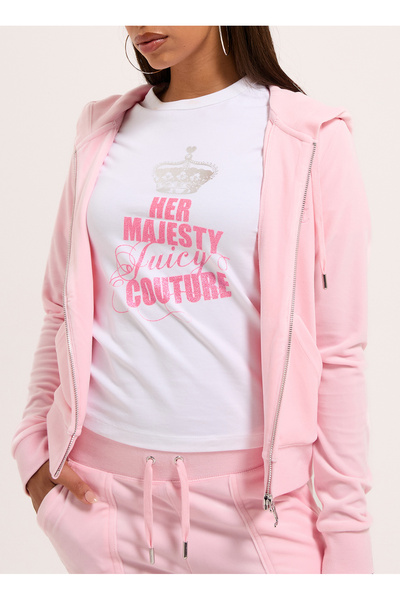 Juicy Couture Bisiklet Yaka Beyaz Kadın T-Shirt VIJI20729WJCJ10