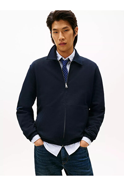 Tommy Hilfiger Erkek Regular Fit Dik Yaka Pamuklu Uzun Kollu Fermuarlı Lacive...