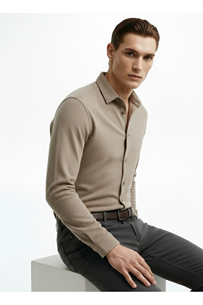 Lee Cooper Regular Fit Khaki Men's Shirt 261 Lcm 241003 Doyle Khaki
