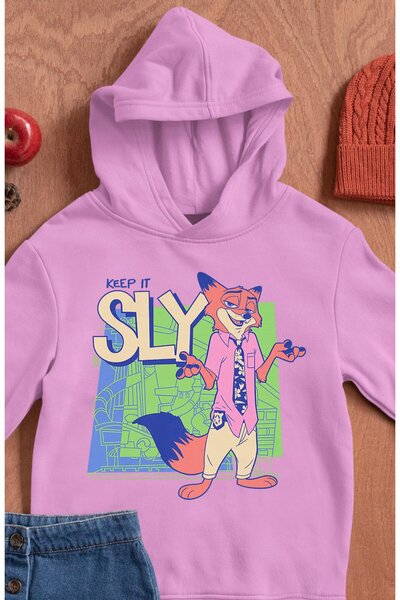 Fuddy Moda Keep It Slay Tilki cu imprimeu cu glugă Hanorac pentru copii trico...