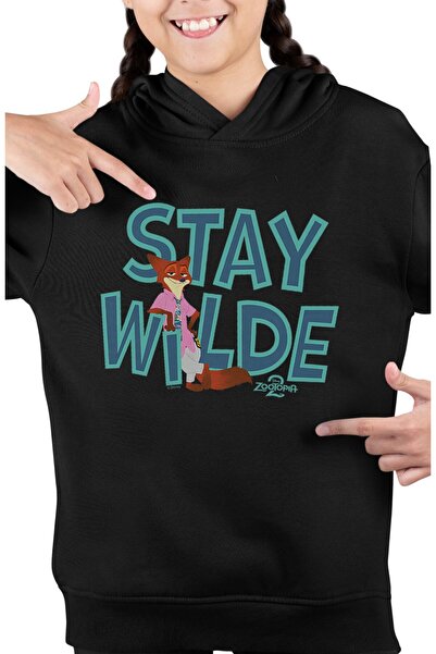 Fuddy Moda Stay Wilde Fox cu imprimeu cu glugă Hanorac pentru copii tricou , ...