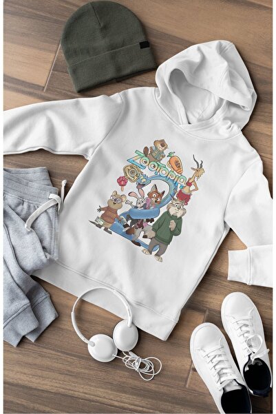 Fuddy Moda Zootopia personaj ler cu imprimeu cu glugă Hanorac pentru copii tricou , Hanorac unisex cu tematică de desene animate