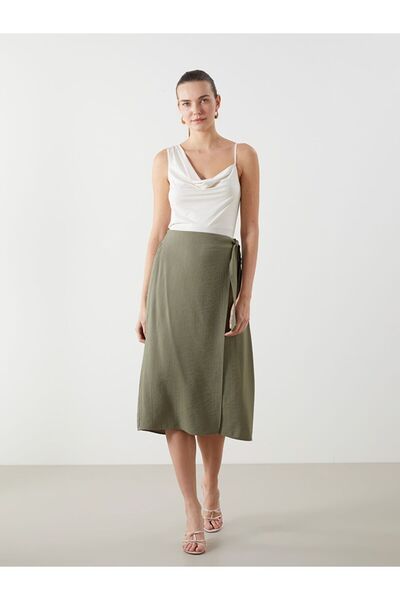 LC Waikiki Lcwaikiki Classic Green Women's Skirt with Elastic Waist