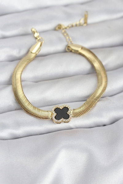 Epilons سوار نسائي من الفولاذ 316L بلون ذهبي مع حجر الزركون على شكل ثعبان وتص...