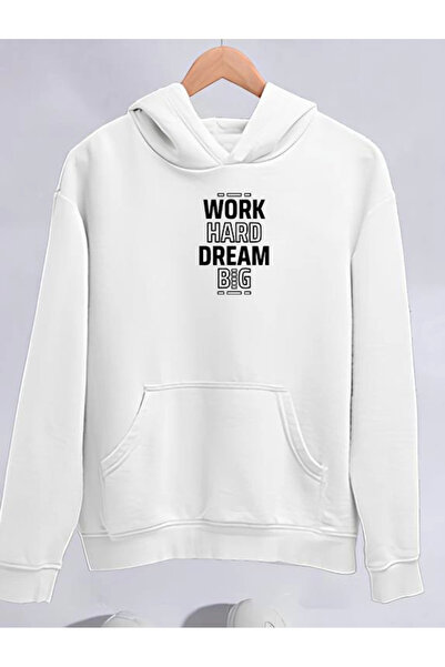 FRESCO SCARFS سويت شيرت شتوي بغطاء للرأس بثلاثة خيوط - أبيض