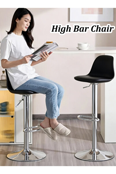 Generic 2PCS Bar Stools Bar Chairs Swivel Pub Chairs with Back Rest & Footrest Height Adjustable