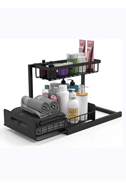 fulina Under Sink Organizer,Pull Out Cabinet Organizer 2-Tier Slide Out Sliding Shelf Cabinet Storage