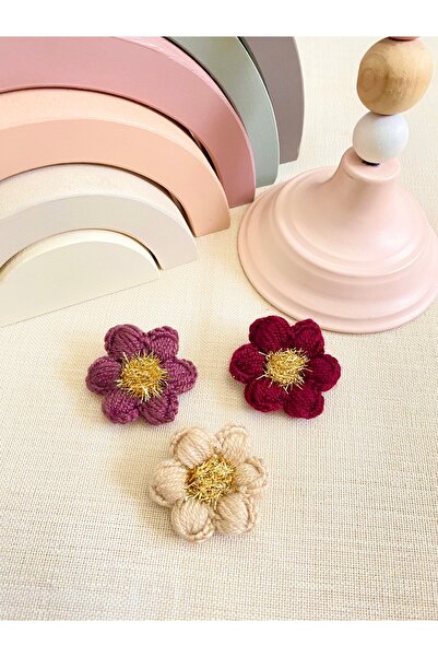 Derinkids 3 lü Mürdüm Saçsız Bebek Toka Seti