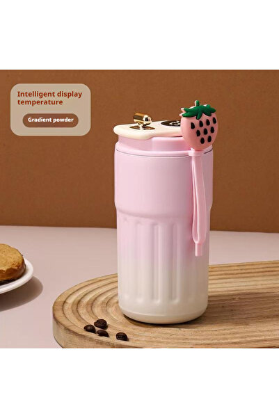 Choice زجاجة ماء حرارية من الفولاذ المقاوم للصدأ سعة 450 مل، لون وردي متدرج، ...