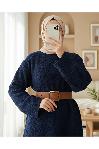 Modamorfo Thick Belted Boucle Sweater -Laci