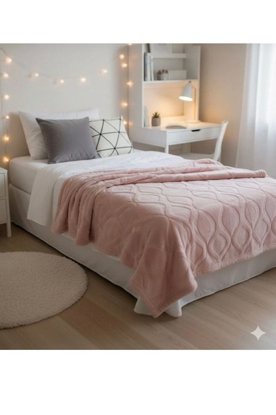 Kristal By Taç Kristal Blanket Tek Kişilik Pudra Battaniye