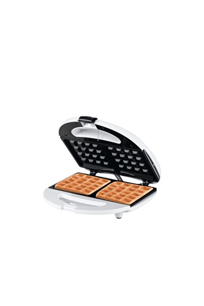 rebune Ribbon RE-5-065 Electric Waffle Maker, 750W, 2 Slices, LED Indicator, Non-Stick Surface, White