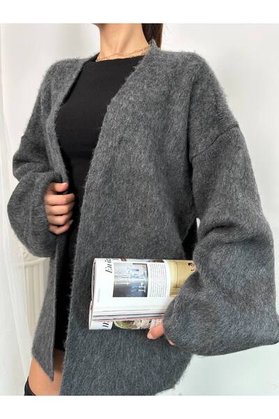 Abalı Yeni sezon kışlık triko ceket sakal Yumuşak yün iplik Alhawi Ruby model