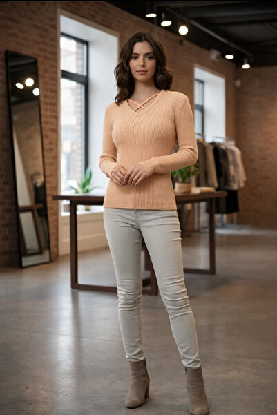 Çilek Kadın uzun kol V yaka body