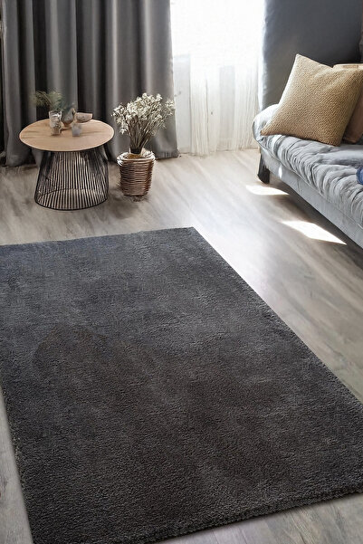 Lexa Antrasit Peluş Halı Yumuşak Dokulu Kaymaz Taban Yıkanabilir Salon Çocuk ...