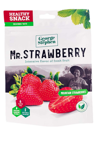 George and Stephen وجبة خفيفة من الفراولة المجففة النباتية الخالية من الغلوتي...
