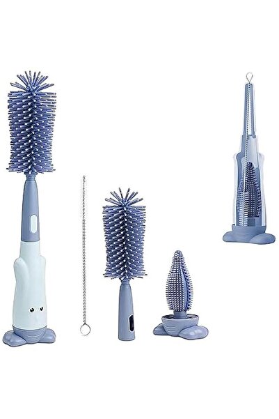 Gonice فرشاة تنظيف زجاجات الأطفال المصنوعة من السيليكون، فرشاة تنظيف زجاجات الأطفال، طقم فرشاة تنظيف زجاجات 3 في 1 مع حامل