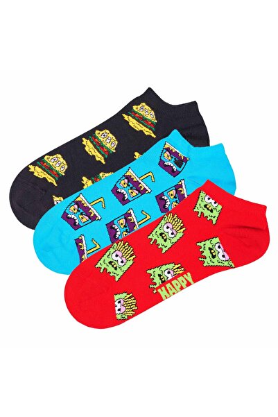 Happy Socks Unisex Sneaker-Socken, 3er Pack - Low Socks, Muster, Farbmix